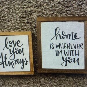 Wooden Wall Art Set with Inspirational Quotes